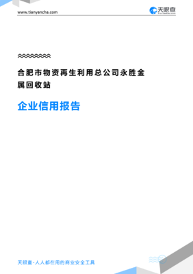 合肥市物资再生利用总公司永胜金属回收站企业信用报告（天眼查数据）